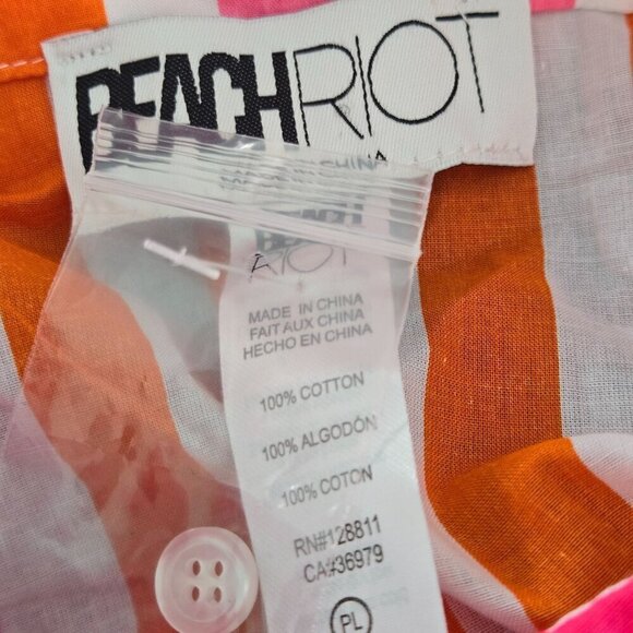 Beach Riot NWT Alexis Button Down Top Sunset Stripes Size PL - Picture 8 of 8
